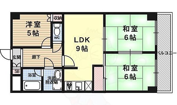 京都府京都市西京区桂西滝川町(賃貸マンション3LDK・1階・58.22㎡)の写真 その2