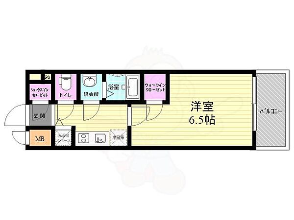 京都府京都市下京区梅小路高畑町(賃貸マンション1K・2階・23.49㎡)の写真 その2