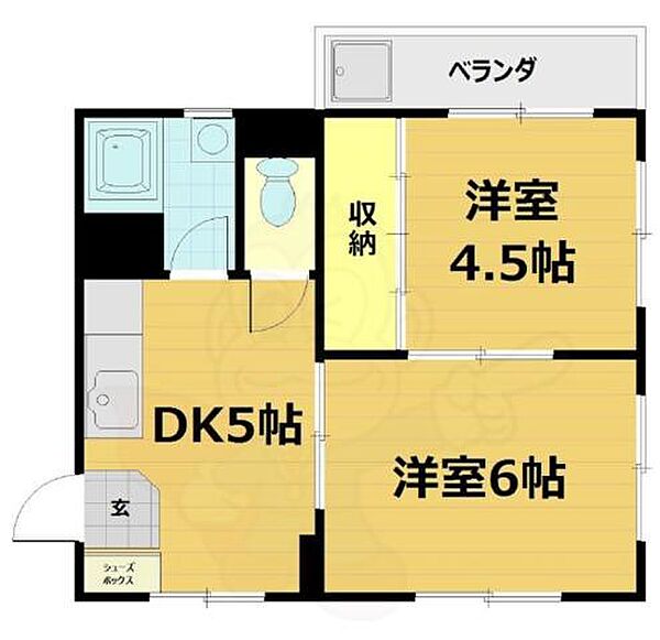 コーポひいらぎ ｜京都府京都市北区上賀茂津ノ国町(賃貸マンション2DK・3階・33.21㎡)の写真 その2