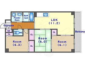 京都府京都市下京区喜吉町（賃貸マンション3LDK・3階・63.20㎡） その2