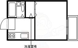 エステート一条 1Kの間取図画像