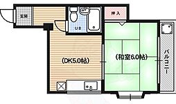 ウインズ綾小路 4階1DKの間取り