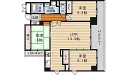 メゾン油小路 3階3LDKの間取り