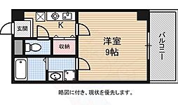 エテルノポッソ 4階1Kの間取り