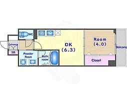 ベラジオ雅び京都円町駅前 4階1DKの間取り