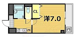 京都地下鉄東西線 御陵駅 徒歩1分の賃貸マンション 3階1Kの間取り