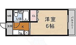 プレジール四条 4階1Kの間取り