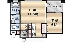 リーガル京都烏丸通り 10階1LDKの間取り