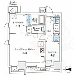 STANDZ京都二条 4階2LDKの間取り