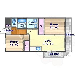 間取図画像 2LDK