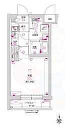 D.Clarest CREST TAPP 二条 3階1Kの間取り