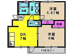 間取図画像 2DK