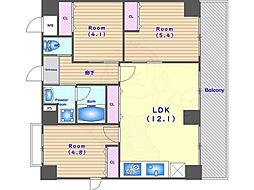 GRANDLATTICEKawaramachiShichijo 3LDKの間取図画像