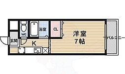 パルデメール 1Kの間取図画像
