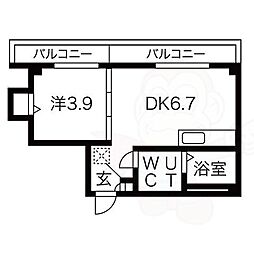 rokujohouse 1DKの間取図画像