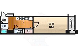 セレッソコート京都御所西 1Kの間取図画像