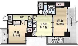 グラシオン西陣 2LDKの間取図画像