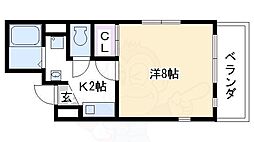 ビバ丸太町 1Kの間取図画像