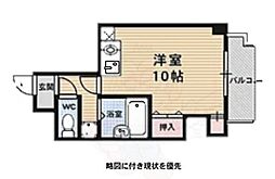 ルサフィール西大路 1Kの間取図画像