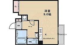 カーサグラン洛西 ワンルームの間取図画像