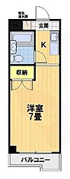 メゾン・プルメリア ワンルームの間取図画像