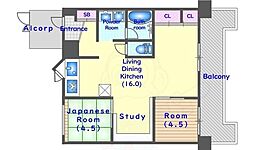 コティ横木 2LDKの間取図画像