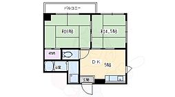 Yコーポ 2DKの間取図画像