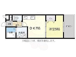 アドバンス京都北大路レフィナード 1DKの間取図画像