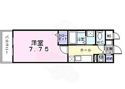シャルマン御池 1Kの間取図画像