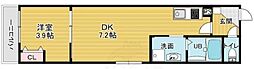 アドバンスコート四条堀川II 1DKの間取図画像