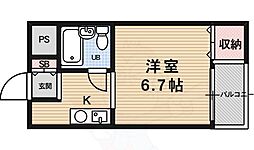 NPハイツ梅津 1Kの間取図画像
