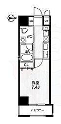 アーバンフラッツ四条西洞院 1Kの間取図画像