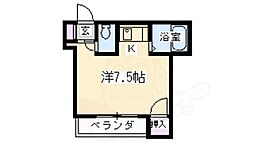 サンシャインシルク嵯峨 1Kの間取図画像