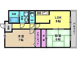 エントリート木村 2LDKの間取図画像