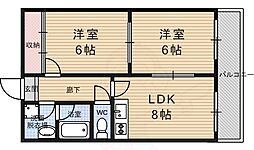 シャトル新御池 2LDKの間取図画像