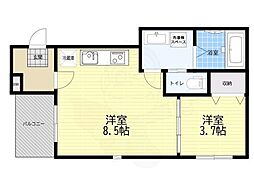 ザ ウズマサ 1LDKの間取図画像