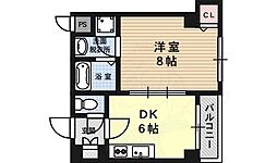 アフィシオン堀川 1DKの間取図画像