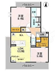 SAKURA CIEL 2LDKの間取図画像