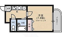 ハウス・セゾン鞍馬口 1Kの間取図画像