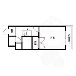 プレジール西ノ京 1Kの間取図画像