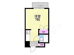 グランタック竜安寺 1Kの間取図画像