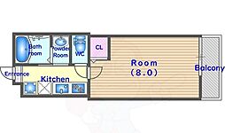 シュミート西洞院 1Kの間取図画像