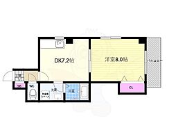 オークハウス 1DKの間取図画像