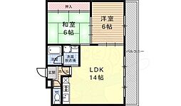 メゾン太秦 2LDKの間取図画像