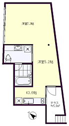 kolme夏目坂 ワンルームの間取図画像