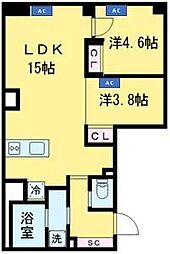 オープンブルーム尾久 2LDKの間取図画像