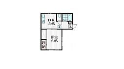 若林ビル 1DKの間取図画像