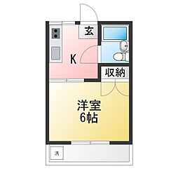 柴崎ハイツ 1Kの間取図画像