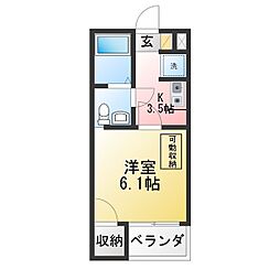 スコレータムラマ2 1Kの間取図画像