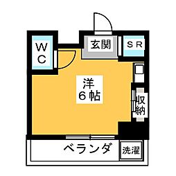 パンスィオン・オグ ワンルームの間取図画像
